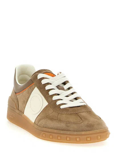 Valentino Upvillage Low-top Suede Sneakers In Brown