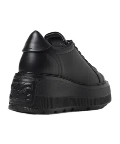 Casadei Low Top Platform Sneakers In Black