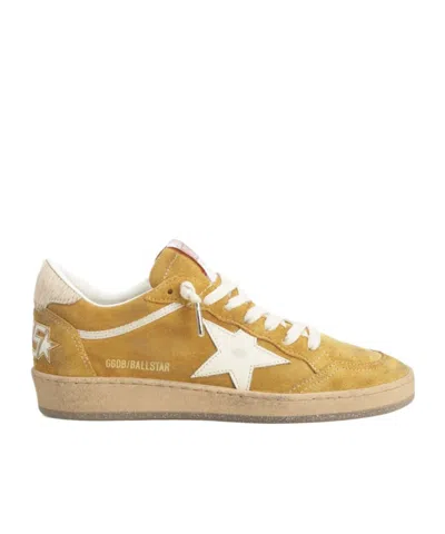 Golden Goose Ballstar Suede Upper Leather Star Horsy Heel Sneakers Multicolor In Yellow