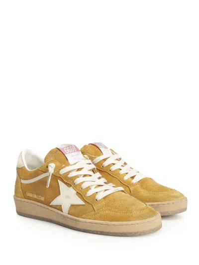 Golden Goose Ballstar Suede Upper Leather Star Horsy Heel Sneakers Multicolor In Yellow