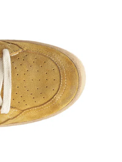 Golden Goose Ballstar Suede Upper Leather Star Horsy Heel Sneakers Multicolor In Yellow