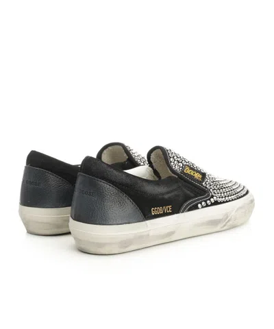 Golden Goose Penstar Suede Shoe With Crystals In Black