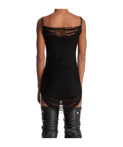 Attico Mini Dress With Adjustable Thin Shoulder Straps In Black