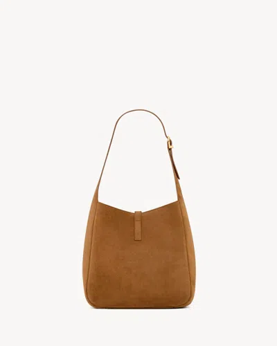 Saint Laurent Le 5 A 7 Suede Hobo Bag In Brown