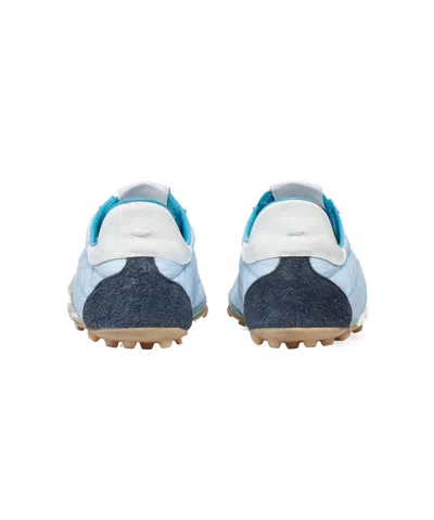 Maison Margiela Quilted Low-top Sneakers With Suede Overlays And Gum Rubber Sole In Blue