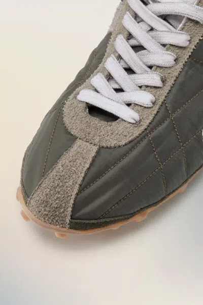 Maison Margiela Quilted-texture Sneakers With Rugged Sole And Suede Overlays