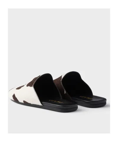 Prada Printed Leather Mules In Multi