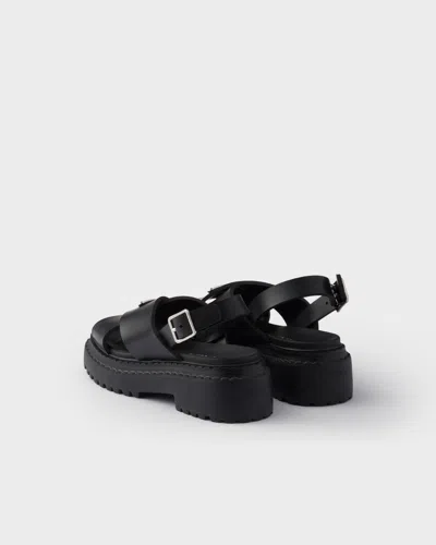 Prada Black Rubber Sandals