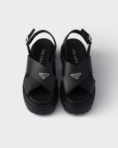 Prada Black Rubber Sandals