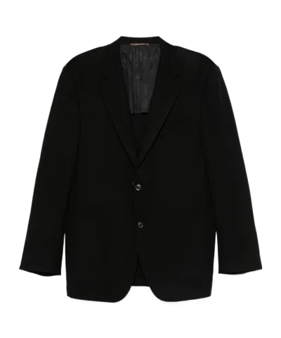 Canali Wool-twill Blazer In Black