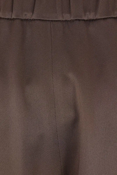 Brunello Cucinelli Elasticated-waistband Flared Skirt In Brown