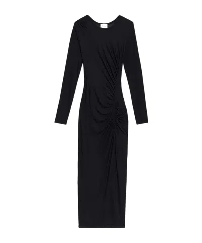 Isabel Marant Étoile Black Draped Jersey Jelina Long Dress