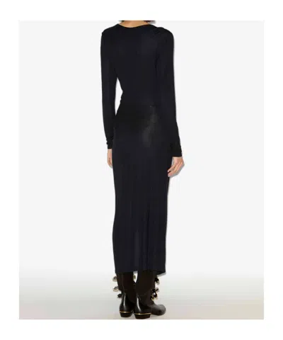 Isabel Marant Étoile Black Draped Jersey Jelina Long Dress
