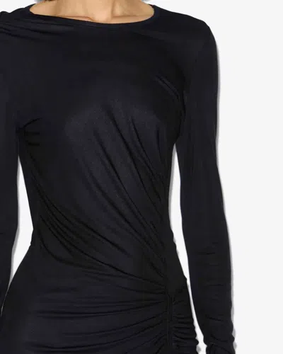 Isabel Marant Étoile Black Draped Jersey Jelina Long Dress