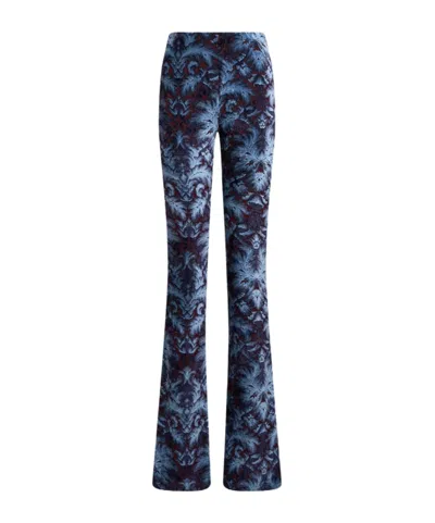 Etro Printed Crepe Flared Pants In Multi