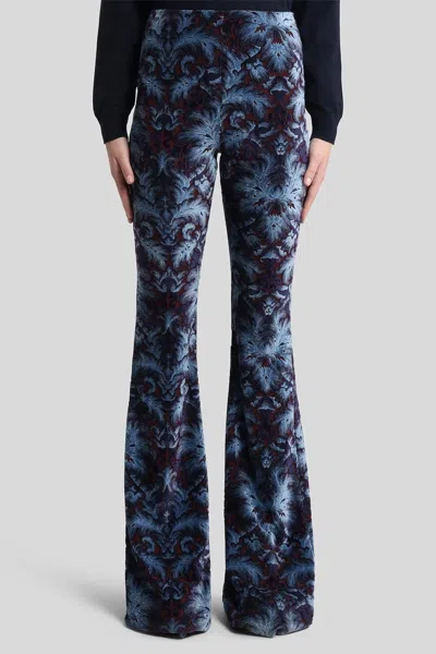 Etro Printed Crepe Flared Pants In Multi