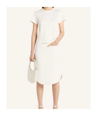 Courrèges Embroidered White T-shirt With Classic Crew Neckline