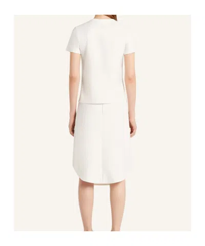 Courrèges Embroidered White T-shirt With Classic Crew Neckline