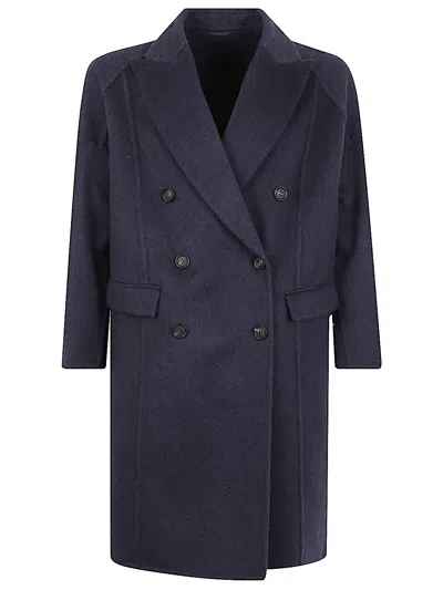 Brunello Cucinelli Oversized Double-breasted Coat Flap Pockets