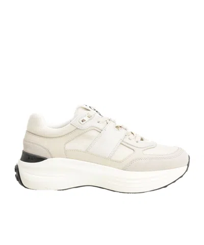 Tod's Low Top Leather Sneakers With Contrast Sole In White