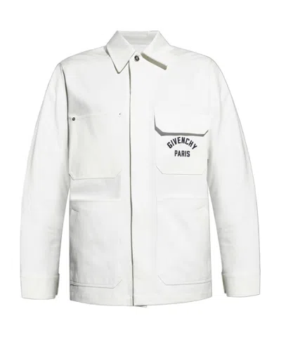 Givenchy Relaxed Fit Jacket With Front Pockets And Long Sleeves In White