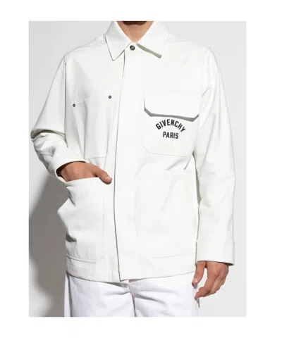 Givenchy Relaxed Fit Jacket With Front Pockets And Long Sleeves In White
