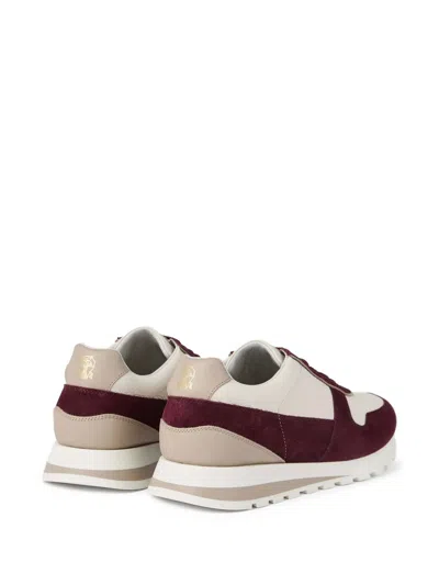 Brunello Cucinelli Runners In Calfskin And Washed Suede In Multi