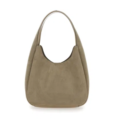 Stella Mccartney Large Suede Finish Shoulder Bag With Top Handle In Neutral