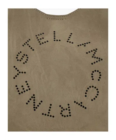 Stella Mccartney Large Suede Finish Shoulder Bag With Top Handle In Neutral