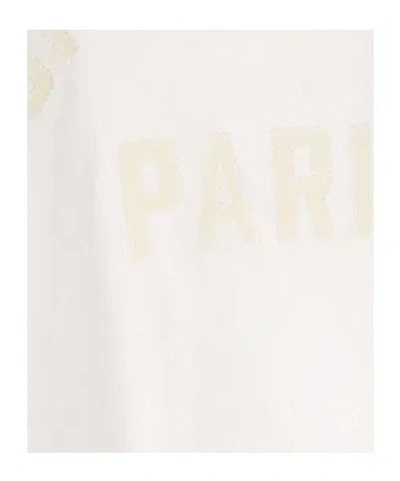 Givenchy Paris Logo Zigzag Stitching T-shirt In White