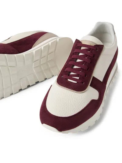 Brunello Cucinelli Runners In Calfskin And Washed Suede In Multi