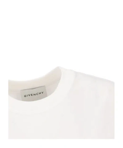 Givenchy Paris Logo Zigzag Stitching T-shirt In White