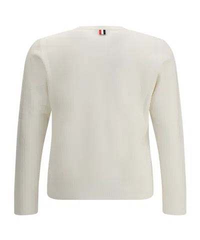 Thom Browne Virgin Wool Sweater In White