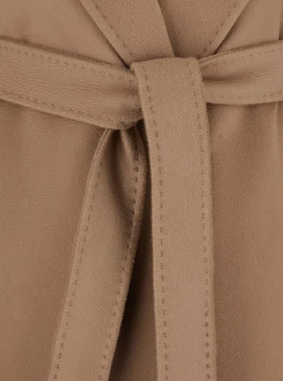Max Mara Loriana Belted Wool Coat In Brown