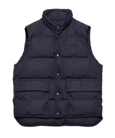 Prada Re-nylon Puffer Vest In Blue