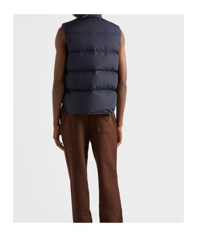 Prada Re-nylon Puffer Vest In Blue