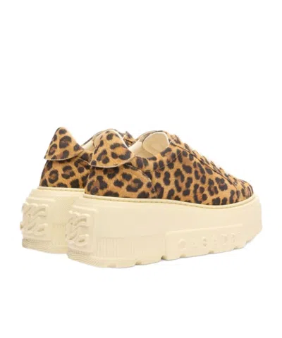 Casadei Low Top Sneakers Platform Sole In Animal Print