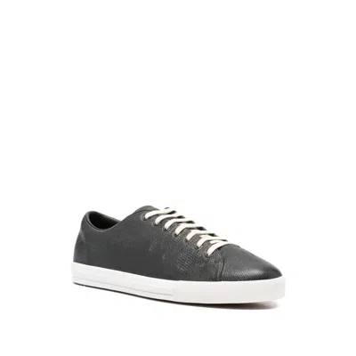 Prada Aged-effect Leather Sneakers In Black