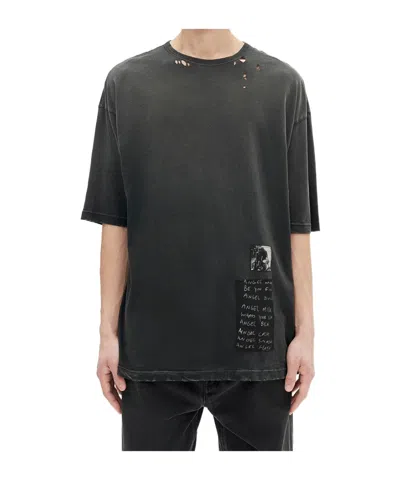 Ann Demeulemeester Dieter High Comfort T-shirt With Patches In Black