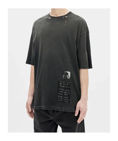 Ann Demeulemeester Dieter High Comfort T-shirt With Patches In Black