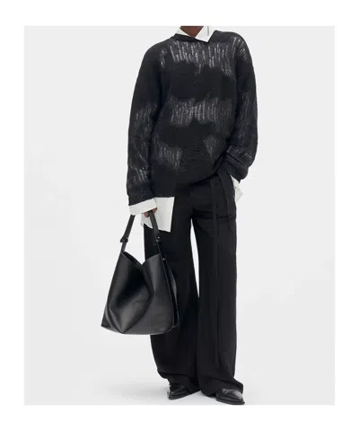 Ann Demeulemeester Anneke Comfort Tailored Trousers In Black