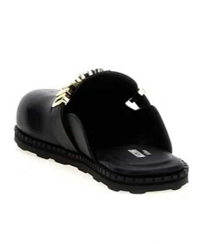 Moschino Couture Sabot With Logo Lettering In Black