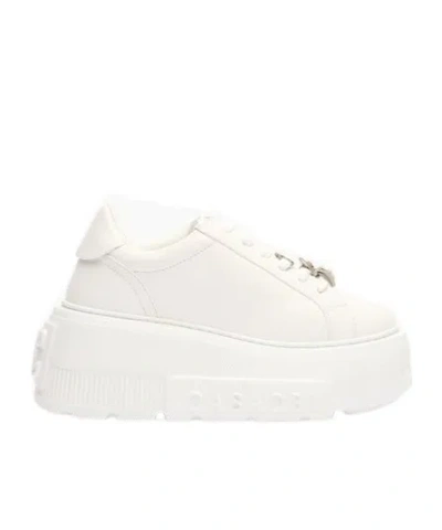 Casadei Low Top Sneakers Platform Sole In White