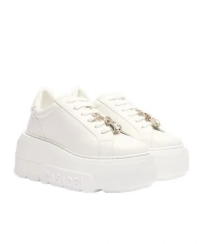 Casadei Low Top Sneakers Platform Sole In White