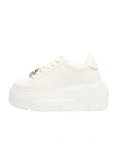 Casadei Low Top Sneakers Platform Sole In White