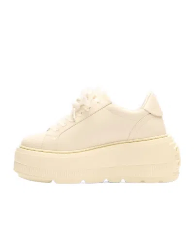 Casadei Low Top Sneakers With Embellished Platform Sole In Neutral
