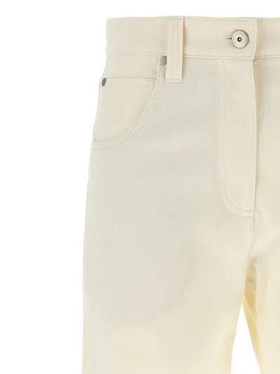 Brunello Cucinelli Crop Pants With Belt Loops And Pockets In White
