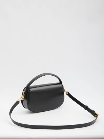 Saint Laurent Voltaire In Box Curved-handle Leather Shoulder Bag In Black