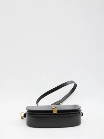 Saint Laurent Voltaire In Box Curved-handle Leather Shoulder Bag In Black