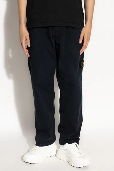 Stone Island Pants With Pockets In Black